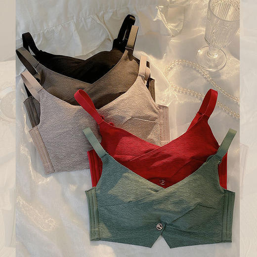 派邦奴乳胶内衣女收副乳薄款无钢圈胸罩防走光无痕聚拢调整型文胸 商品图1