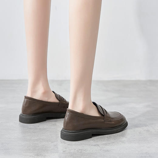 ZHR乐福鞋女2023秋季新款时尚百搭英伦风平底女鞋一脚蹬休闲单鞋 商品图3