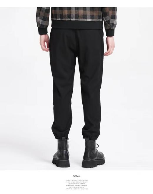 PINLI品立秋冬新款百搭纯色直筒休闲束脚长裤男潮B213117122 商品图2