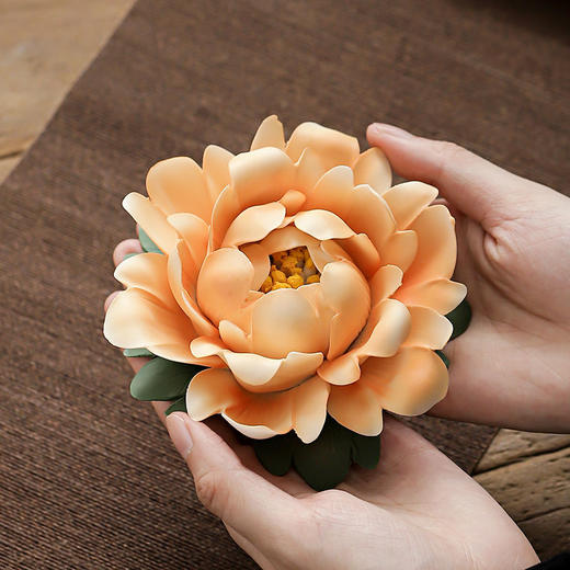 陶瓷富贵牡丹花居家线香插熏香座茶道茶盘摆件室内客厅装饰 商品图1