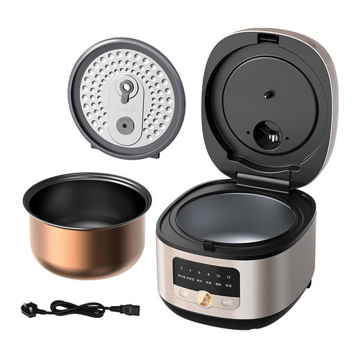 【小程序】小熊电饭煲 DFB-P30M3 香槟金 量杯+饭勺+蒸笼 微电脑智能电饭煲 商品图9