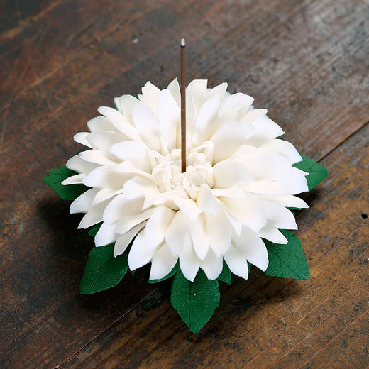 陶瓷莲花香插禅意摆件家用客厅供佛香座香托线香檀香沉香饰品摆设 商品图7