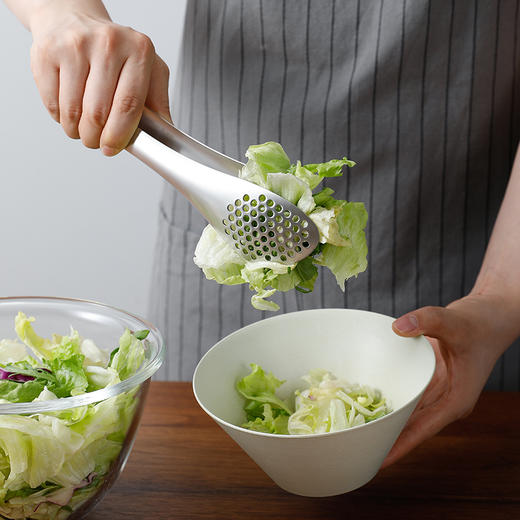 日本柳宗理不锈钢带孔食品夹子 煎牛排烧烤专用夹子 商品图3