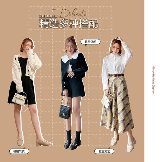 ZHR 2022年春季新款通勤玛丽珍鞋粗跟单鞋女百搭方头黑色工作鞋女 商品图5