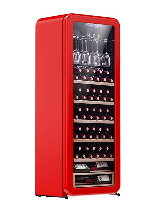 HCK哈士奇208RG圆弧红酒柜92瓶恒温嵌入式客厅超薄冷藏冰吧雪茄冰箱 商品图0