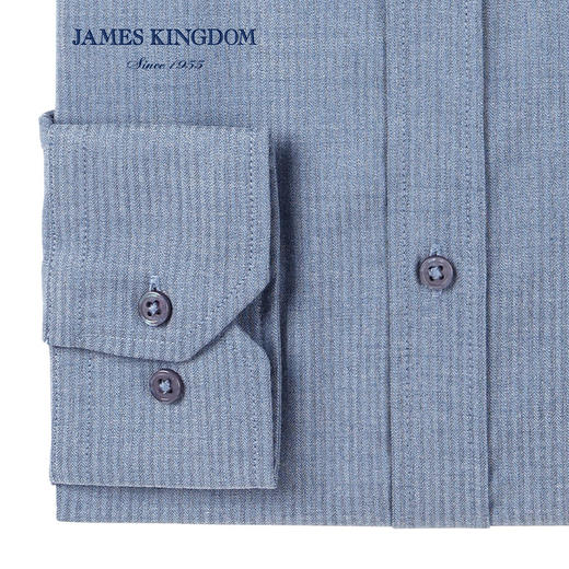 jameskingdom占姆士男士条纹长袖衬衫新品中青年男商务衬衣潮 商品图2
