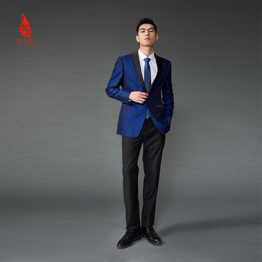 SAINTJOY/上久楷 真丝领带  方格斑点蓝色 PZS21A13 商品图3