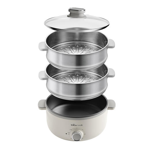 【小程序】小熊电蒸锅 DZG-CA3A1  60分钟定时器+2个5L蒸笼+玻璃盖 商品图2