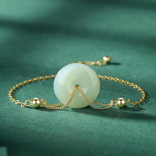 子佩集【平平安安】S925银国潮古法银和田玉手链【JHY-A000364X】 商品图3