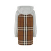 BURBERRY 博柏利 格纹裁片棉质宽松连帽衫 女士卫衣 浅灰 8048924 A2142 商品缩略图1