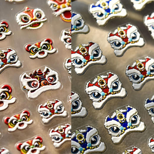 2022可爱神气醒狮点晴美甲新年国潮风虎年爆款网红浮雕立体5D贴纸【2月17日发完】 商品图1