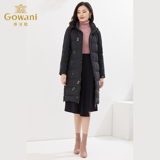 乔万尼羽绒服新款洋气时尚女黑色长款加厚EI4T687 商品图2