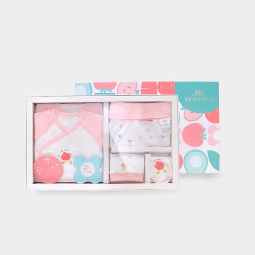 英氏童装礼盒初生婴儿哈衣帽子口水巾5件套装2022年YMLNJ02004A YMLNJ02003A 商品图3