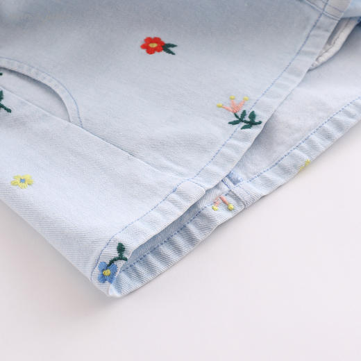 marcjanie马克珍妮夏装新款 女童花朵刺绣牛仔背带裙220689 商品图4