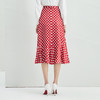 EITIE爱特爱夏季新款通勤荷叶边高腰a字复古波点红色半身裙B2206906 商品缩略图3