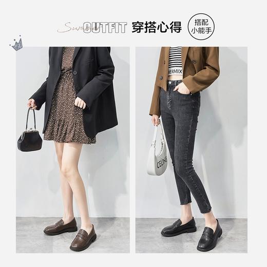 ZHR乐福鞋女2023秋季新款时尚百搭英伦风平底女鞋一脚蹬休闲单鞋 商品图7