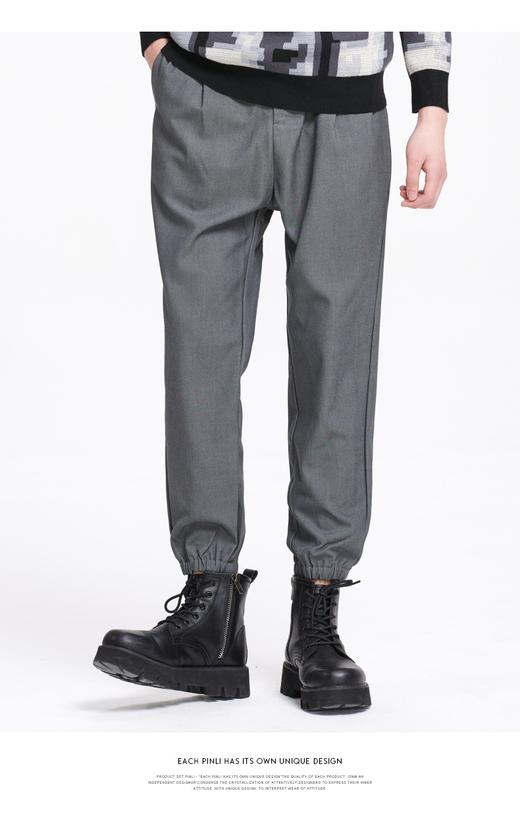 PINLI品立秋冬新款百搭纯色直筒休闲束脚长裤男潮B213117122 商品图4