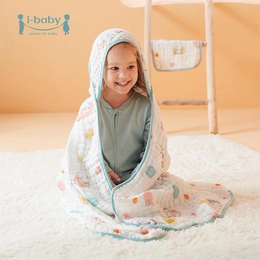 【秒杀39元】i-baby&奈娃联名ip宝宝纱布浴巾新生儿厚款棉纱布斗篷浴袍非质量问题不退不换 商品图0