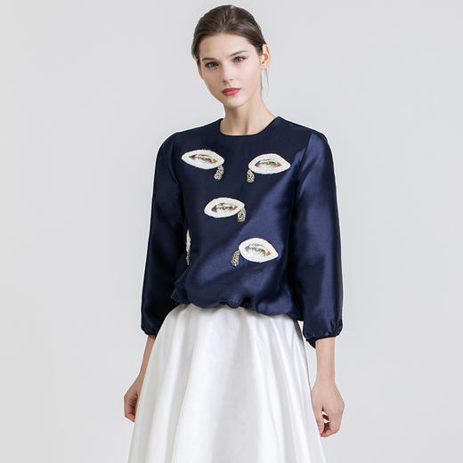 LIZZY 都市时尚减龄娃娃版 刺绣钉钻天使之泪套头衫6174 商品图1