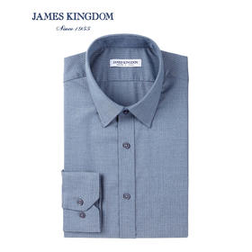 jameskingdom占姆士男士条纹长袖衬衫新品中青年男商务衬衣潮