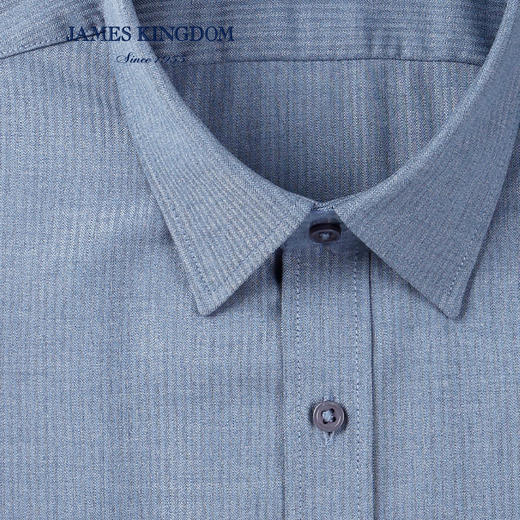 jameskingdom占姆士男士条纹长袖衬衫新品中青年男商务衬衣潮 商品图1
