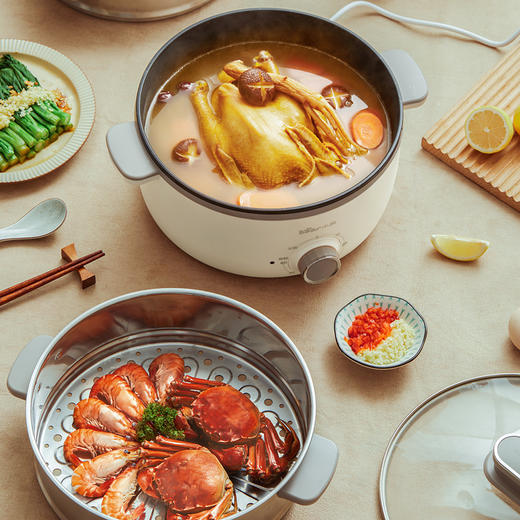 【小程序】小熊电蒸锅 DZG-CA3A1  60分钟定时器+2个5L蒸笼+玻璃盖 商品图10