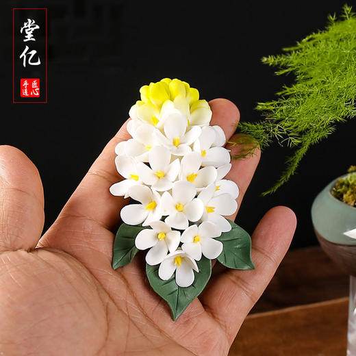 创意陶瓷花朵茶宠梅花玉兰花茶道茶席盆栽配件家居手作饰品 商品图8