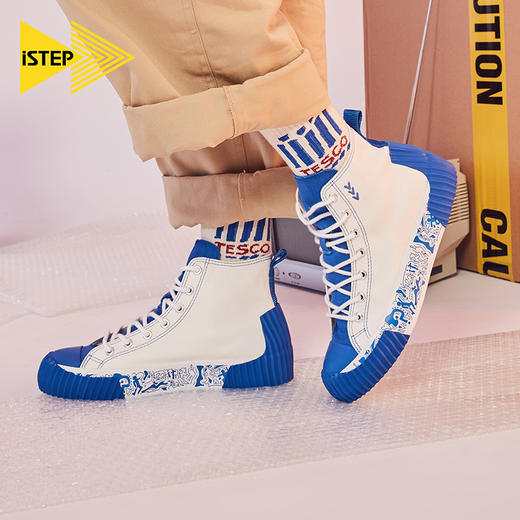 iSTEP原创女鞋白色帆布鞋高帮潮鞋ins韩版百搭新款学生女板鞋 商品图2