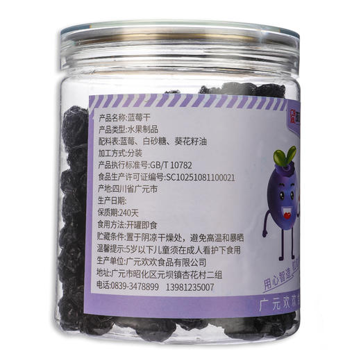 琉璃農场蓝莓干罐装248g 干果果干休闲零食 商品图1