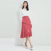 EITIE爱特爱夏季新款通勤荷叶边高腰a字复古波点红色半身裙B2206906 商品缩略图2