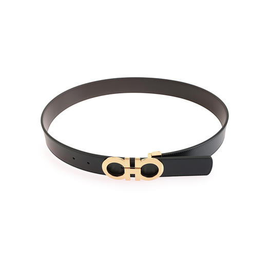 菲拉格慕男士高亮金色真皮腰带 商品图3