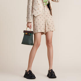 MIIDII谜底2022春款高级感OL风质感提花西裤西装短裤女221GK0021