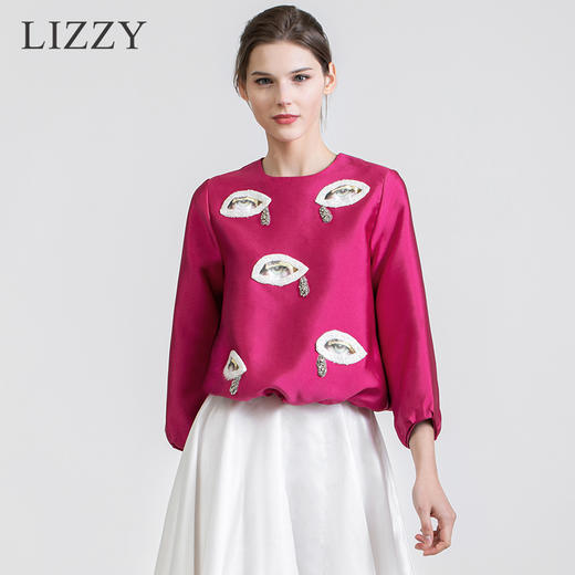 LIZZY 都市时尚减龄娃娃版 刺绣钉钻天使之泪套头衫6174 商品图0