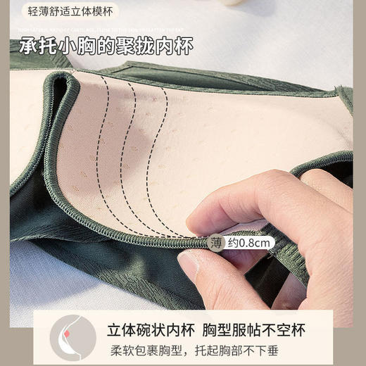 派邦奴乳胶内衣女收副乳薄款无钢圈胸罩防走光无痕聚拢调整型文胸 商品图6
