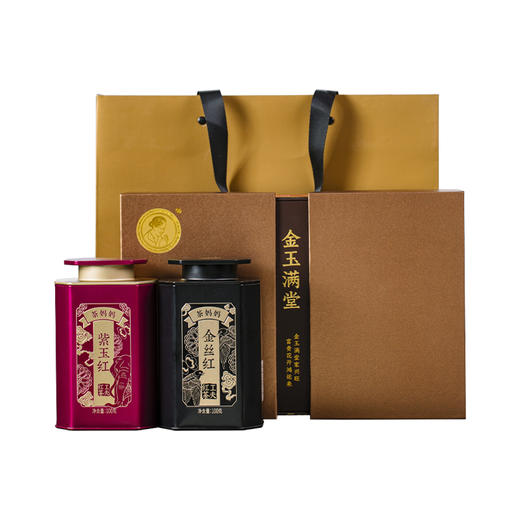 澜沧古茶2021年茶妈妈金玉满堂礼盒金丝红100g+紫玉红100g 商品图5