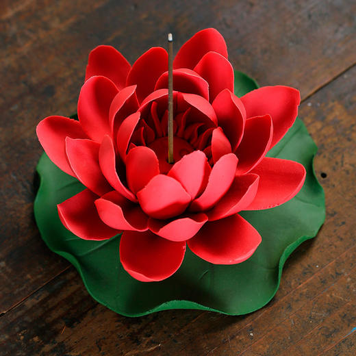 陶瓷莲花香插禅意摆件家用客厅供佛香座香托线香檀香沉香饰品摆设 商品图5