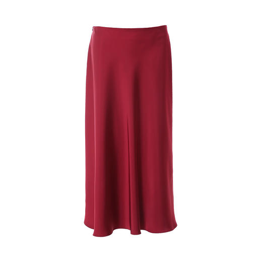 EITIE爱特爱夏季新款高腰红色通勤简约百搭垂坠a字显瘦半身裙B2206902 商品图4