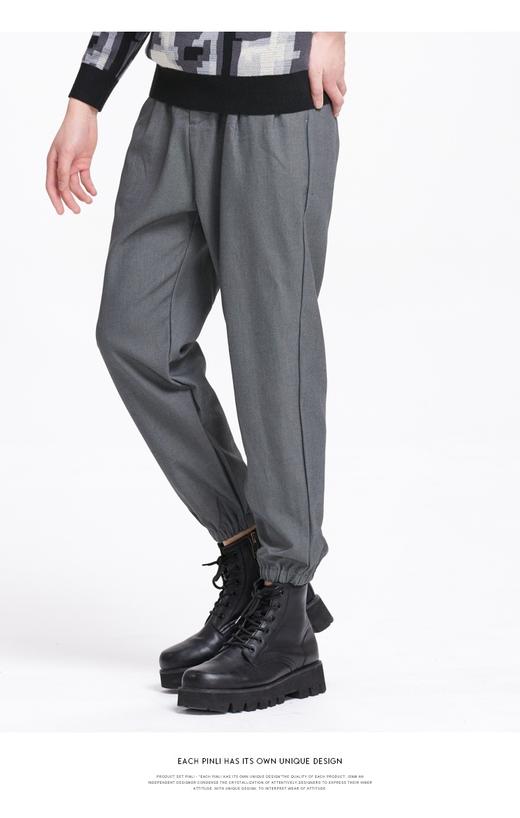 PINLI品立秋冬新款百搭纯色直筒休闲束脚长裤男潮B213117122 商品图11