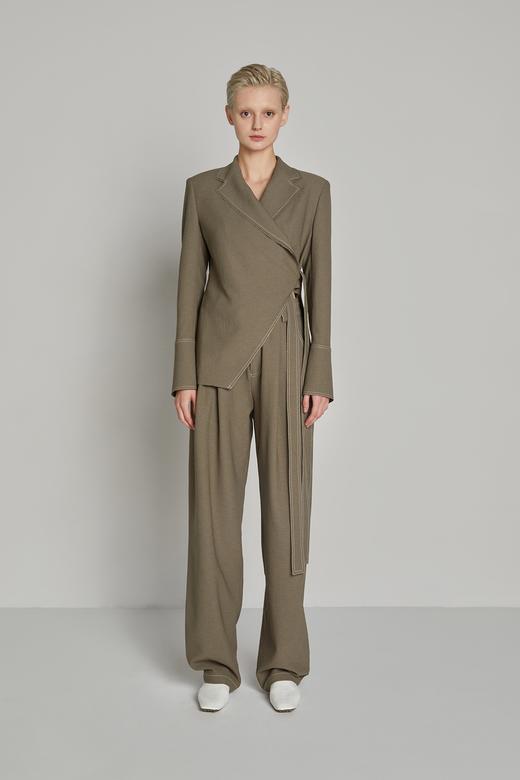 不对称结构系带西服 商品图0