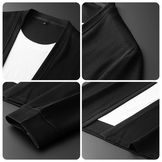 【新款DDA】大依优型大码男士舒适圆领开衫假两件加肥加大T恤长袖商务休闲 商品图3