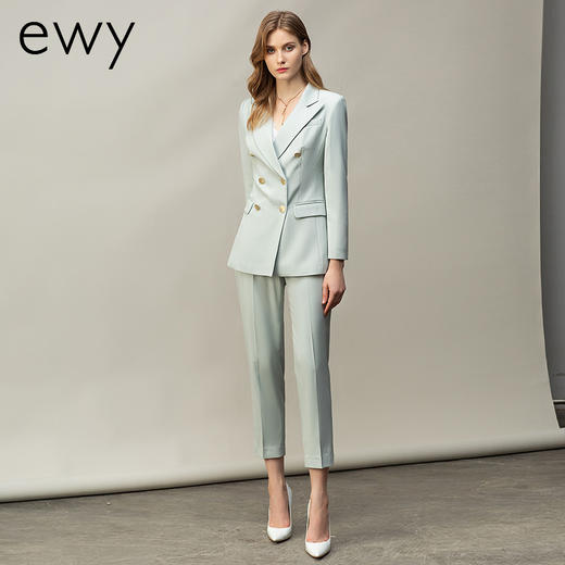 西装套装女职业正装高级感浅绿色通勤西服上班工作服气质女神范 商品图2