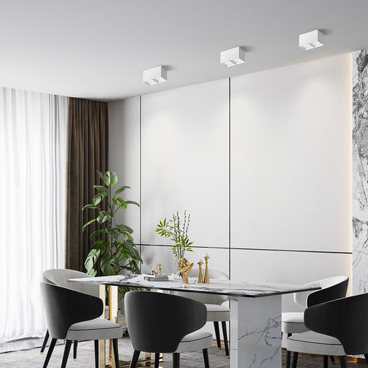 欧普 灵众 明装双头射灯双头防眩格栅灯 商品图1