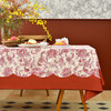 红色藤蔓波浪方形桌布红色喜庆复古桌布 商品缩略图0
