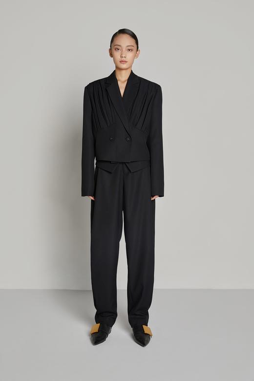 多层次褶皱短款西服 商品图1