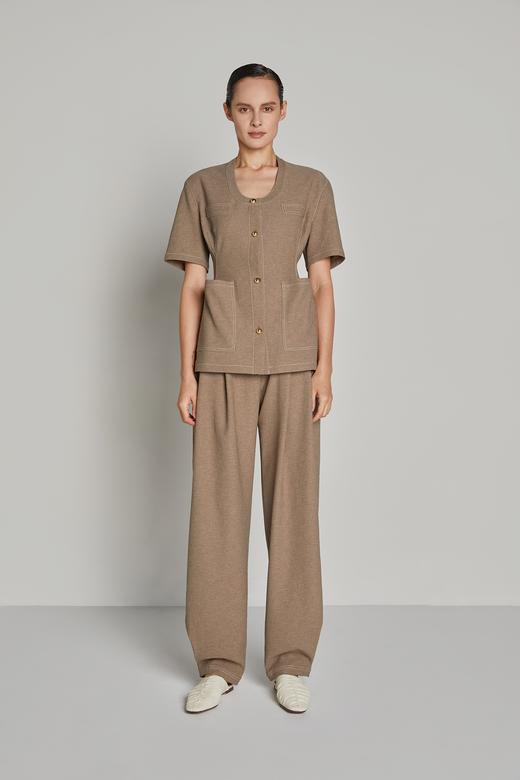 系扣圆领短袖西服 商品图1