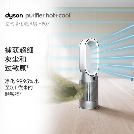 【6F】戴森 dyson 多功能无叶净化风扇 兼具空气净化器凉风取暖功能 整屋循环 白银色 HP07 商品图2