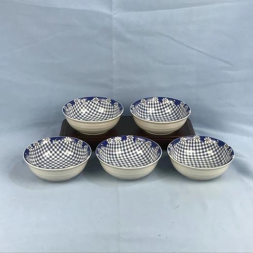 日本UTSUWA-KOBO蓝格小碗 5枚装 原盒保留 实物见视频 商品图0