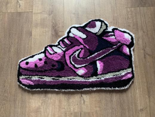 莫愁百货｜ 『dunk紫龙虾』tufting手工制作球鞋地毯 商品图0