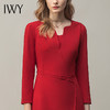 IWY/高端红色连衣裙开叉气质名媛主持人工作服高端职业装修身正装Q11365 商品缩略图4