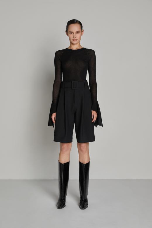 宽松压褶腰带阔腿短裤 商品图2